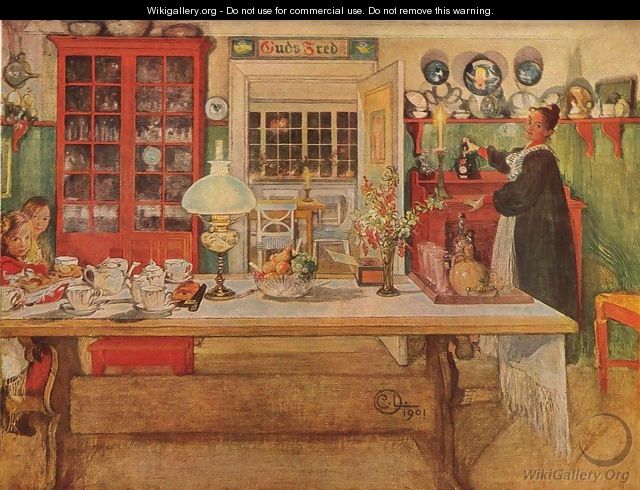 Getting Ready for a Game of Cards - Carl Larsson