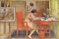 Model Writing Postcards - Carl Larsson