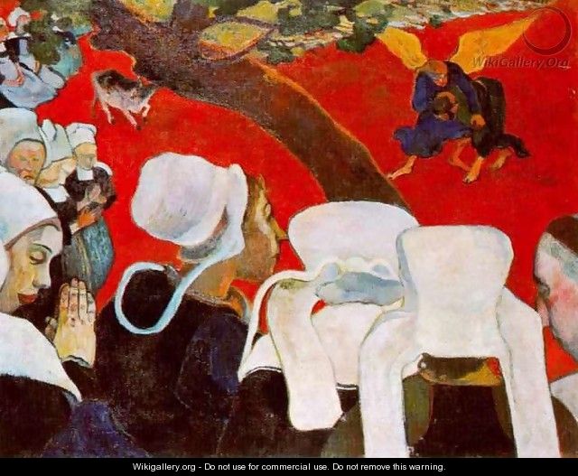 Vision After the Sermon: Jacob Wrestling with the Angel - Paul Gauguin