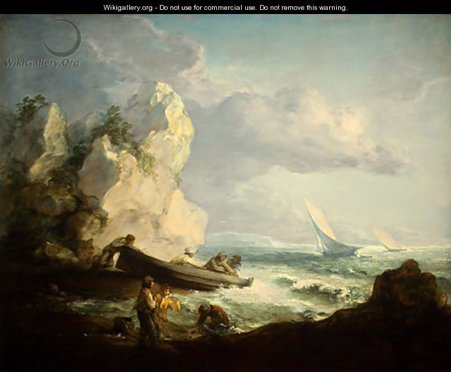 Seashore With Fishermen - Thomas Gainsborough