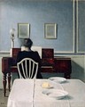 Interior with Woman at Piano - Vilhelm Hammershoi