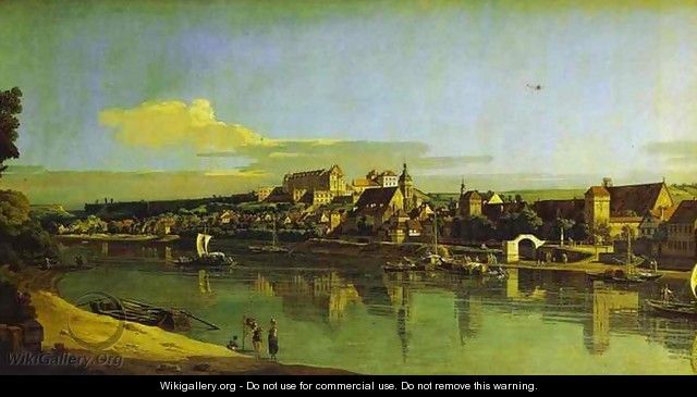 Pirna Seen from the Right Bank of the Elbe - Bernardo Bellotto (Canaletto)