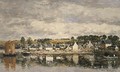 Village by a River - Eugène Boudin