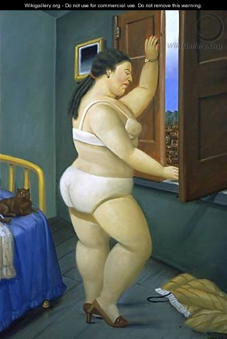 Woman in Front of a Window - Fernando Botero