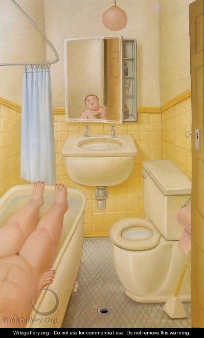 The Bathroom - Fernando Botero