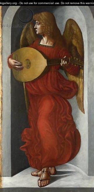 An Angel in Red with a Lute - Leonardo Da Vinci