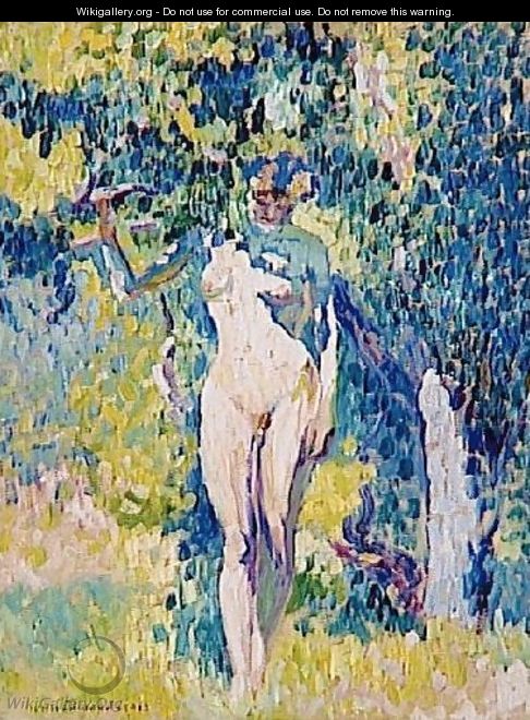 Nude in a Garden - Henri Edmond Cross