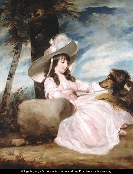 Miss Anna Ward with Her Dog - Sir Joshua Reynolds