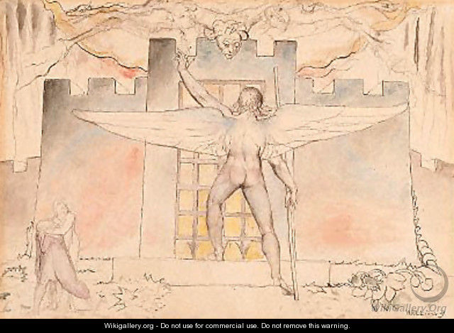 Inferno, Canto IX, 44-64, The Angel an the Gate of Dis - William Blake