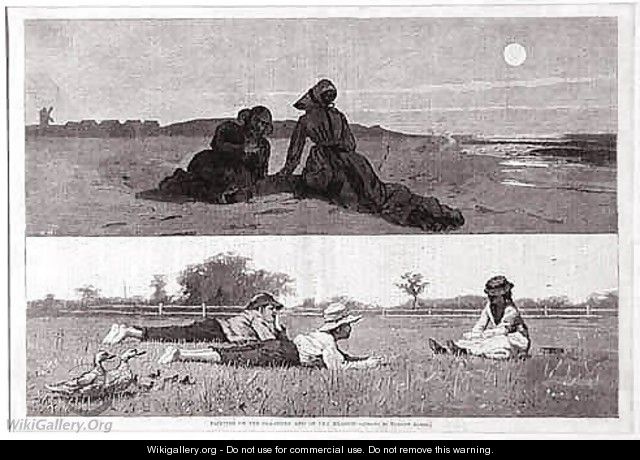 Flirting on the Seashore and on the Meadow - Winslow Homer