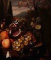 Still Life with Fruit and Butterflies - Jan Mortel