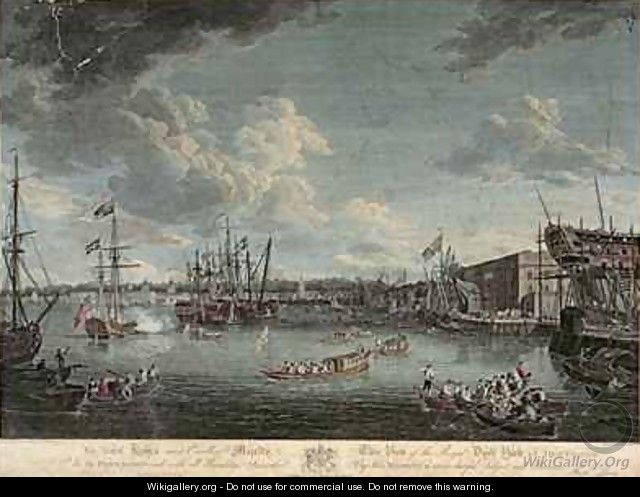 View of the Royal Dock Yard at Deptford engraved by William Woollett - (after) Mortimer, J. H. & Paton, Richard