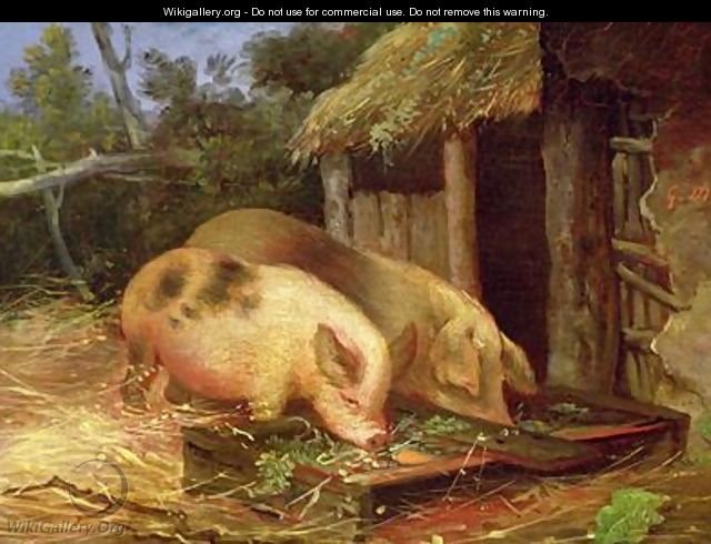 Pigs at a Trough - George Morland