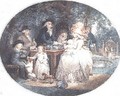 A Tea Garden colour stipple engraving after Morland - George Morland