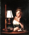 Woman Reading by a Paper-bell Shade 1766 - Henry Robert Morland