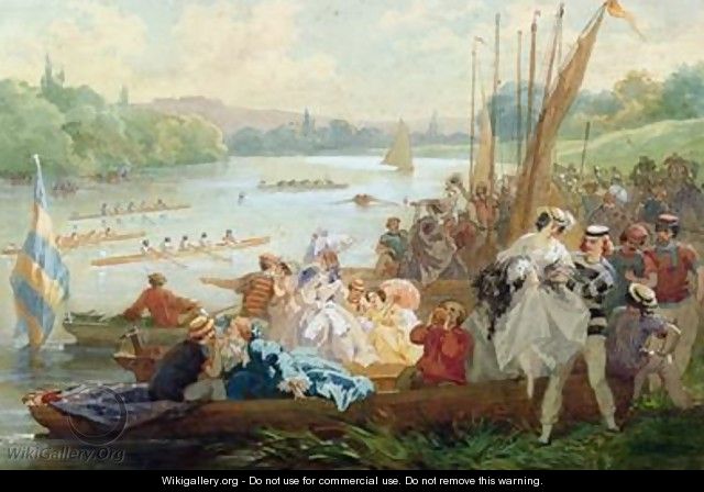 A Regatta at Asnieres during the Second Empire - Antony Paul Emile Morlon