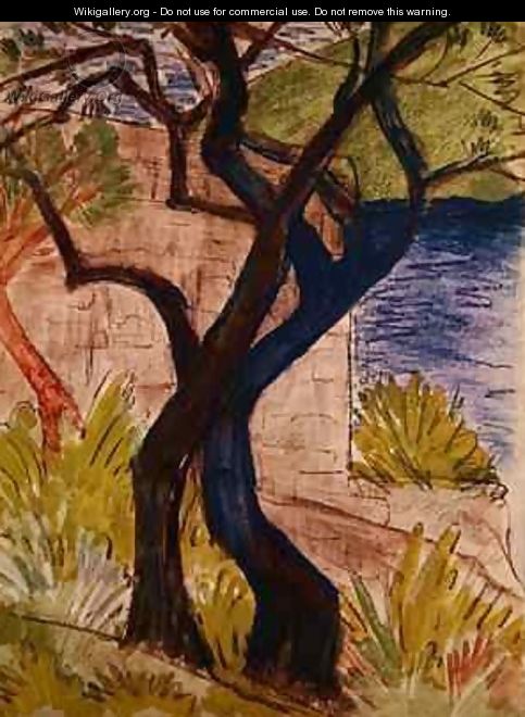 Trees before a Bridge - Otto Muller