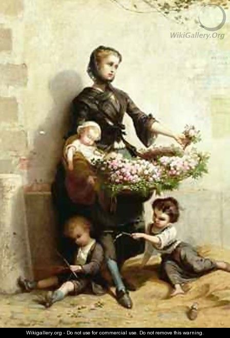 Victorian Flower Seller - Leopold de Moulignon