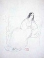 George Sand 1804-1876 seated on a sofa 1833 - Alfred de Musset