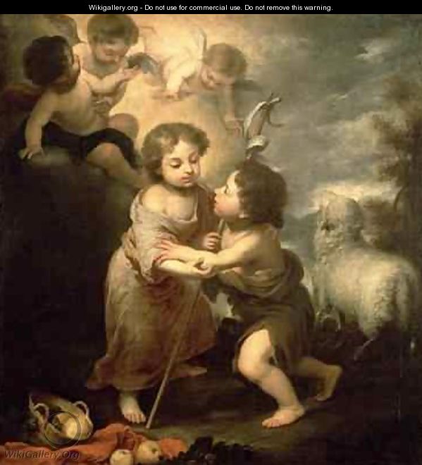 The Infants Christ and John the Baptist - (after) Murillo, Bartolome Esteban