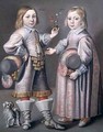 A Portrait of Two Children - Hendrick Munnichoven