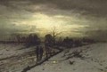 Snow Scene Sunset - Ludwig Munthe