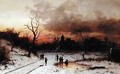 Skating at Sunset Sunset and Skaters 1883 - Ludwig Munthe