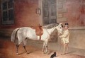 Lady Rosamunds Mare with Head Groom at Tredegar House Newport 1851 - James Flewitt Mullock