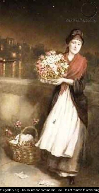 A London Flower Girl 1877 - Augustus Edward Mulready