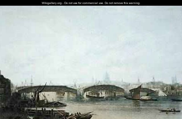 A View of the Southwark Bridge as it appeared in May 1818 - Frederick Nash