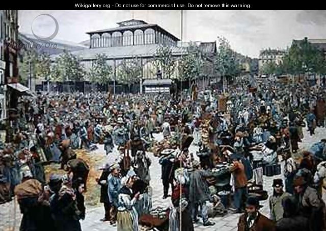 The Market at Les Halles 1888 - Felicien baron de Myrbach-Rheinfeld