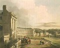 The Crescent detail of the street from Bath Illustrated by a Series of Views - John Claude Nattes