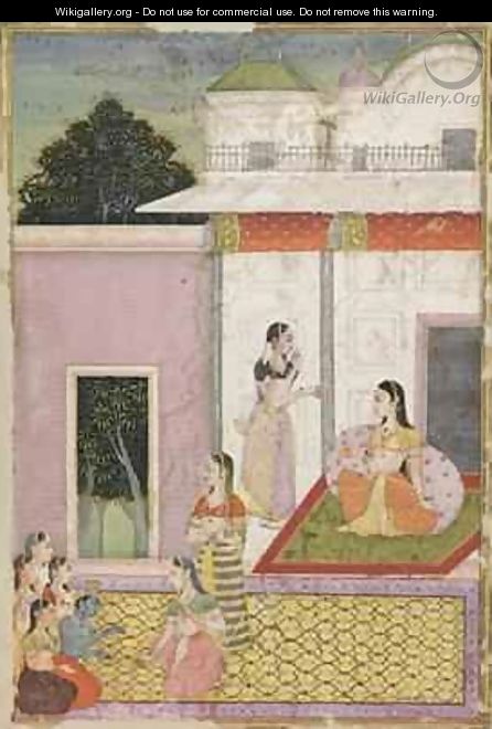 Krishna Comes to Visit Radha - (attr. to) Natthu
