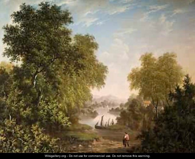 Lake Scene with Boats and Figures 1800-31 - Patrick Nasmyth