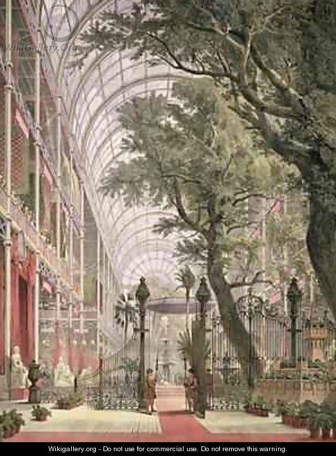 Waiting for the Queen at Coalbrookdale gates from Dickinsons Comprehensive Pictures of the Great Exhibition of 1851 - Joseph Nash