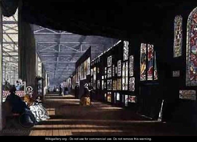Great Exhibition Stained Glass Gallery 1851 by Joseph Nash 1809-78 - Joseph Nash