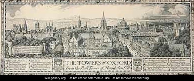 The Towers of Oxford from the Bell Tower of Magdalen 1908 - Edmund Hort New