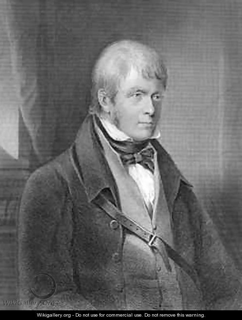 Portrait of Walter Scott - Gilbert Stuart Newton