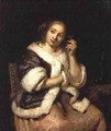 Lady with a Watch 1670 - Caspar Netscher