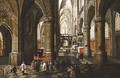 The Interior of a Cathedral with a Procession - Pieter the Younger Neefs