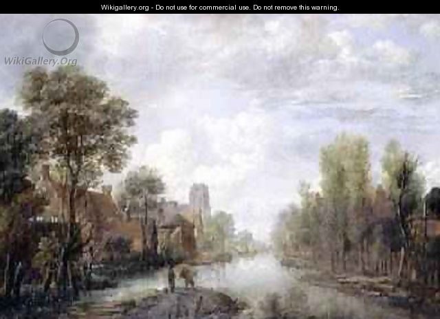 Landscape with a canal - Aert van der Neer