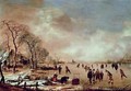 Frozen Canal Scene - Aert van der Neer