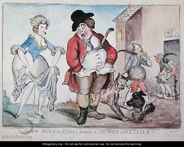 John Bull in Paris between a Shower and a Stink 1796 - Richard Newton