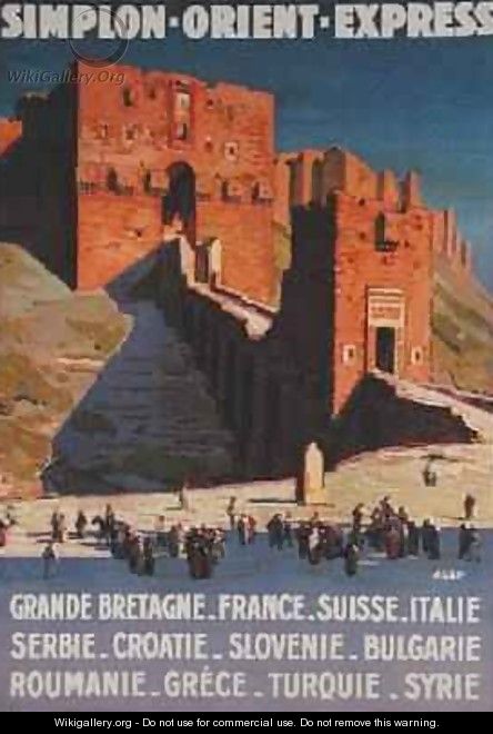 Poster advertising the Simplon-Orient-Express July 1927 - J. de la Neziere