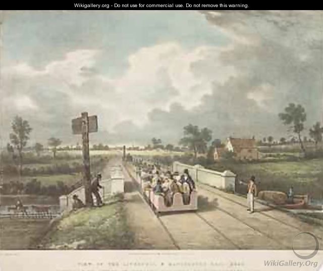 View of the Liverpool and Manchester Rail Road at the Point Where it Crosses the Duke of Bridgewaters Canal - (after) Nicholson, F.