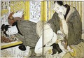 Client Lubricating a Prostitute - Kitagawa Utamaro