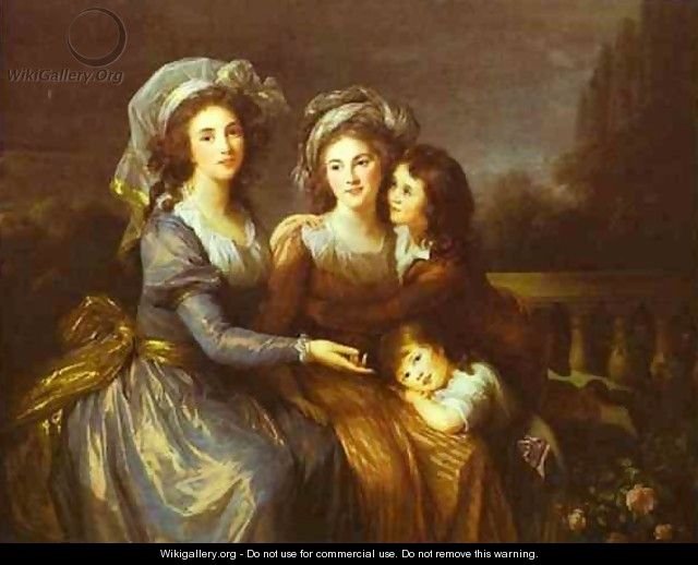 The Marquise de Peze and the Marquise de Rouget with Her Two Children - Elisabeth Vigee-Lebrun