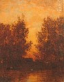 Sunset Along the River - Felix Ziem