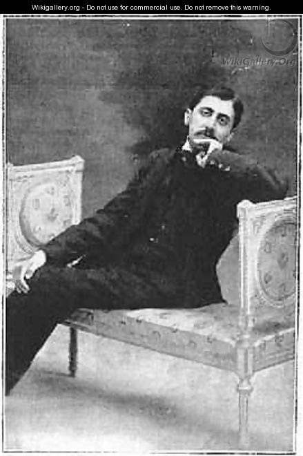 Marcel Proust 1871-1922 on a sofa, c.1900, published in LIllustration, 3 January 1931 - Otto-Pirou