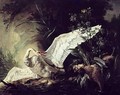 A Water Spaniel Attacking a Swan on its Nest, 1740 - Jacques Charles Oudry